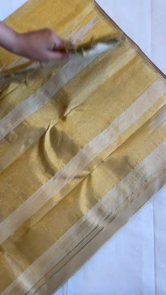 PISTACHIO | Green Tall Temple Border Pure Silk Korvai Kanjeevaram Saree
