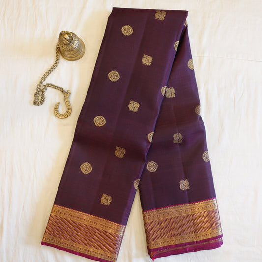 MERLOT | Deep Burgundy Pure Silk Kanjeevaram Saree