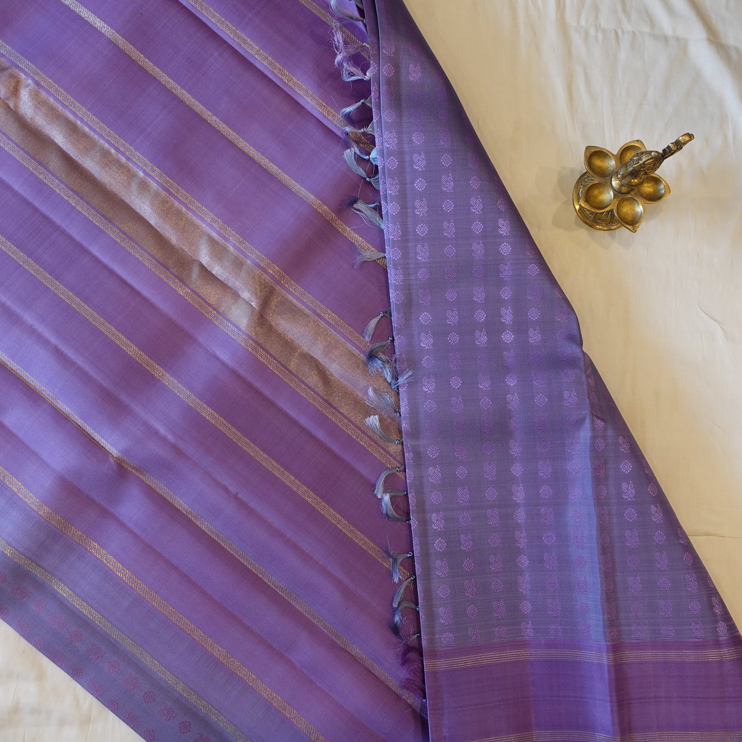 LAVENDER FIELDS | Pastel Lavender Pure Silk Kanjeevaram