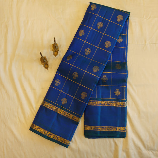 LEHER | Royal Blue Pure Silk Kanjeevaram Saree