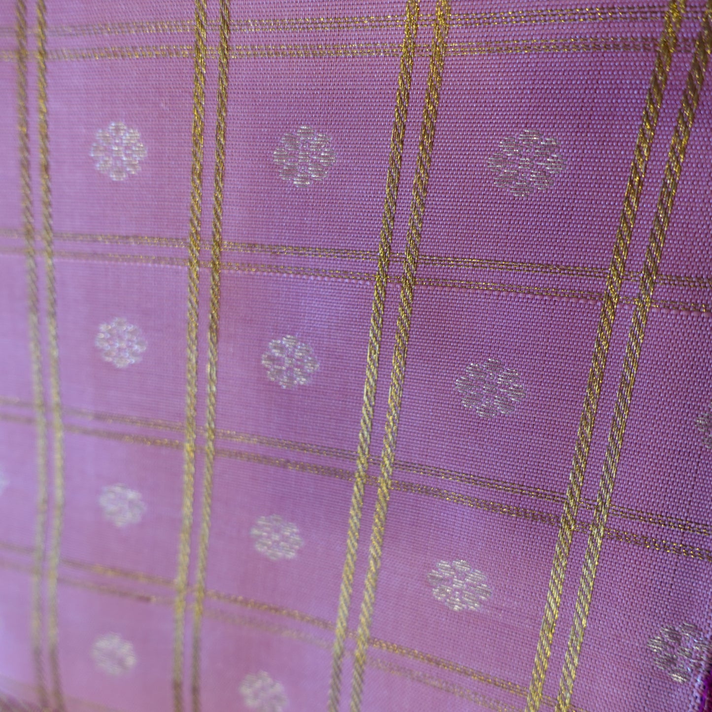 BAGEECHA | Baby Pink Korvai Pure Silk Kanjeevaram Saree with Bright Magenta Border